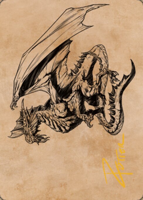 Ancient Silver Dragon Art Card (47/81) (Gold-Stamped Signature) фото цена описание